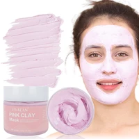 liyalan rose pink clay mask facial deep cleansing skin care face brighten whitening pore black dots blackhead kaolin mud mask