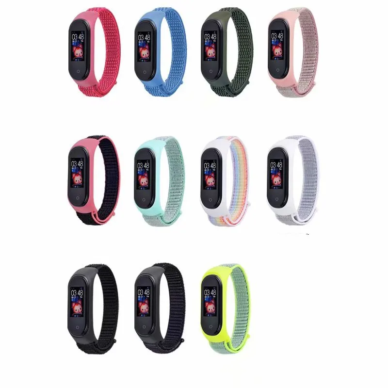 Регулируемый ремешок для браслета, дышащая Спортивная петля для Xiaomi mi Band 4 3, браслет с рамкой, сменный Браслет mi band 3 4, аксессуары