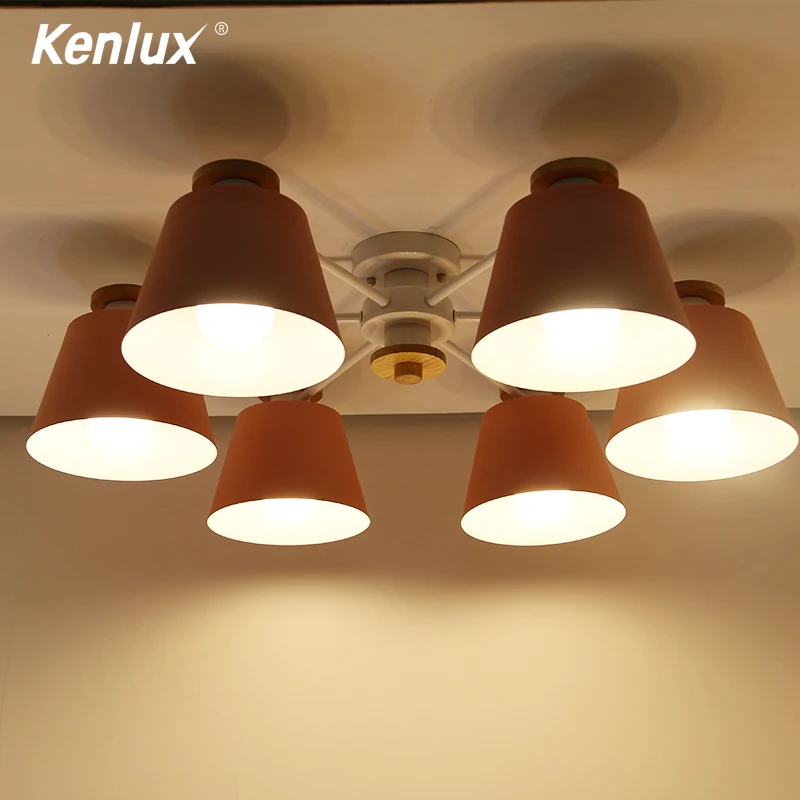 Современная Минималистичная люстра в скандинавском стиле из массива дерева с 3/6/8