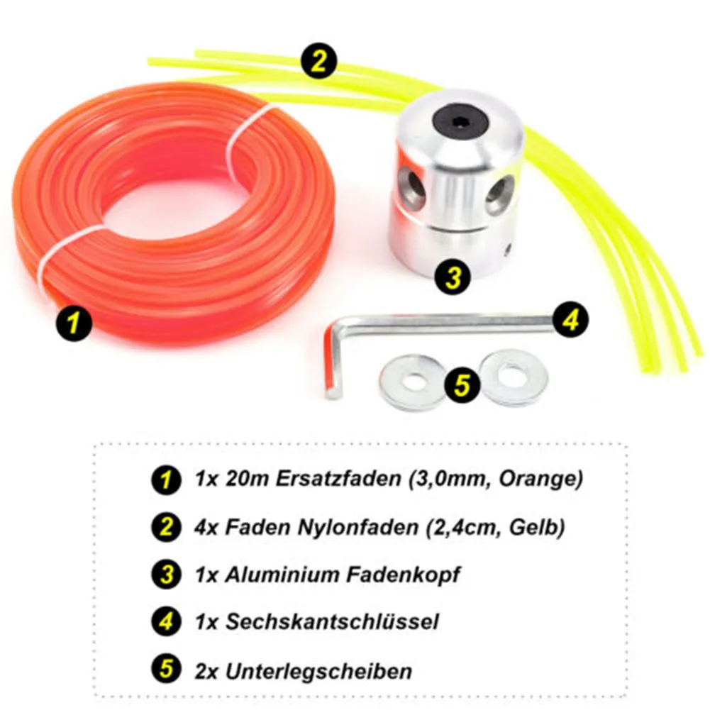 

Aluminum Mower Head Line Spool Brushcutter Cutter With 20 Meters Of Mowing Line Suitable For All Brushcutters With An M10 Left
