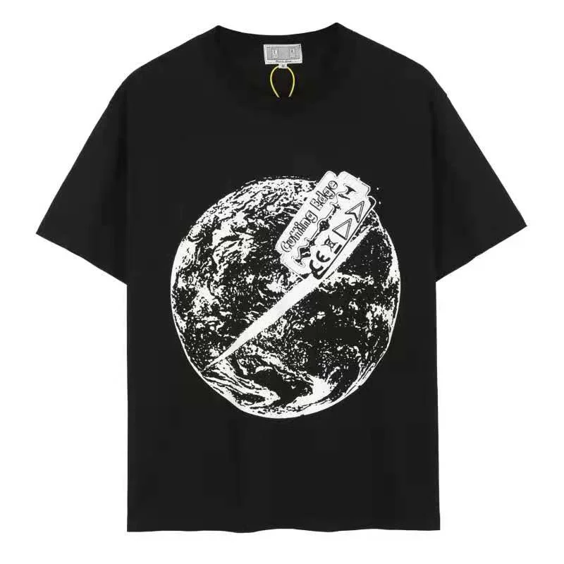 

Футболка оверсайз из чистого хлопка с принтом земли, оригинальное качество, c. E 21SS