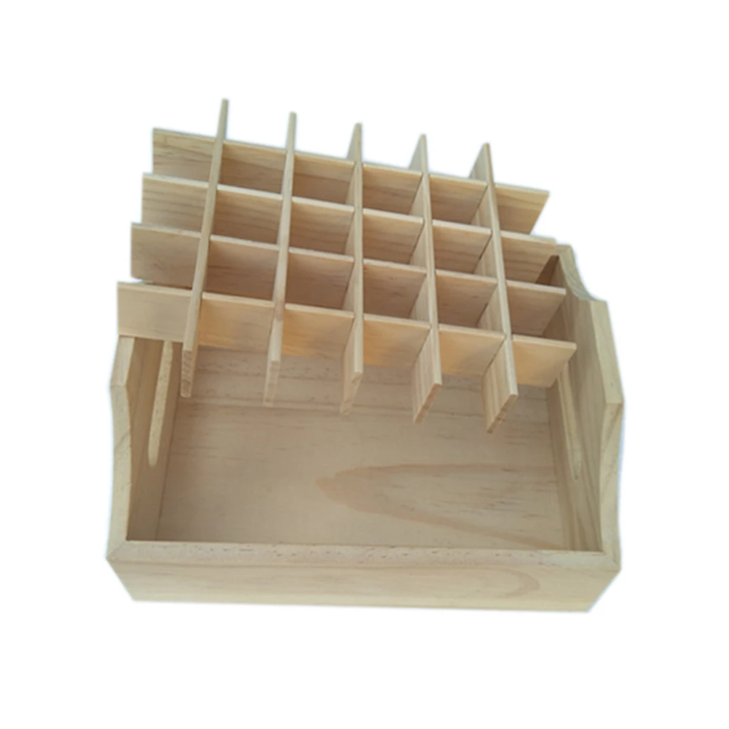 

30 Slots Essential Oil Wooden Storage Box Display Case Organizer Holder