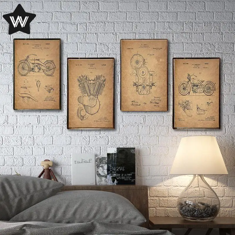 

Vintage Metal Sign Retro Style Motorcycle Bicycle Parts Wall Stickers Shabby Chic Wall Art Tin Plaque for Man Cave Garage Decor