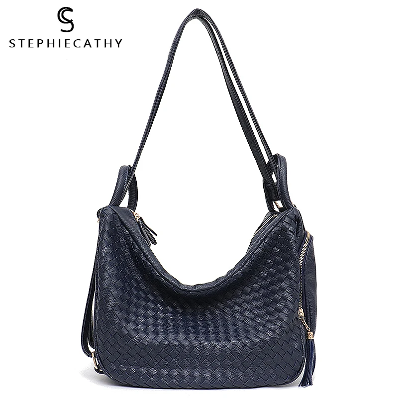 Женские тканые сумки SC большие кожаные ручной работы на плечо из искусственной