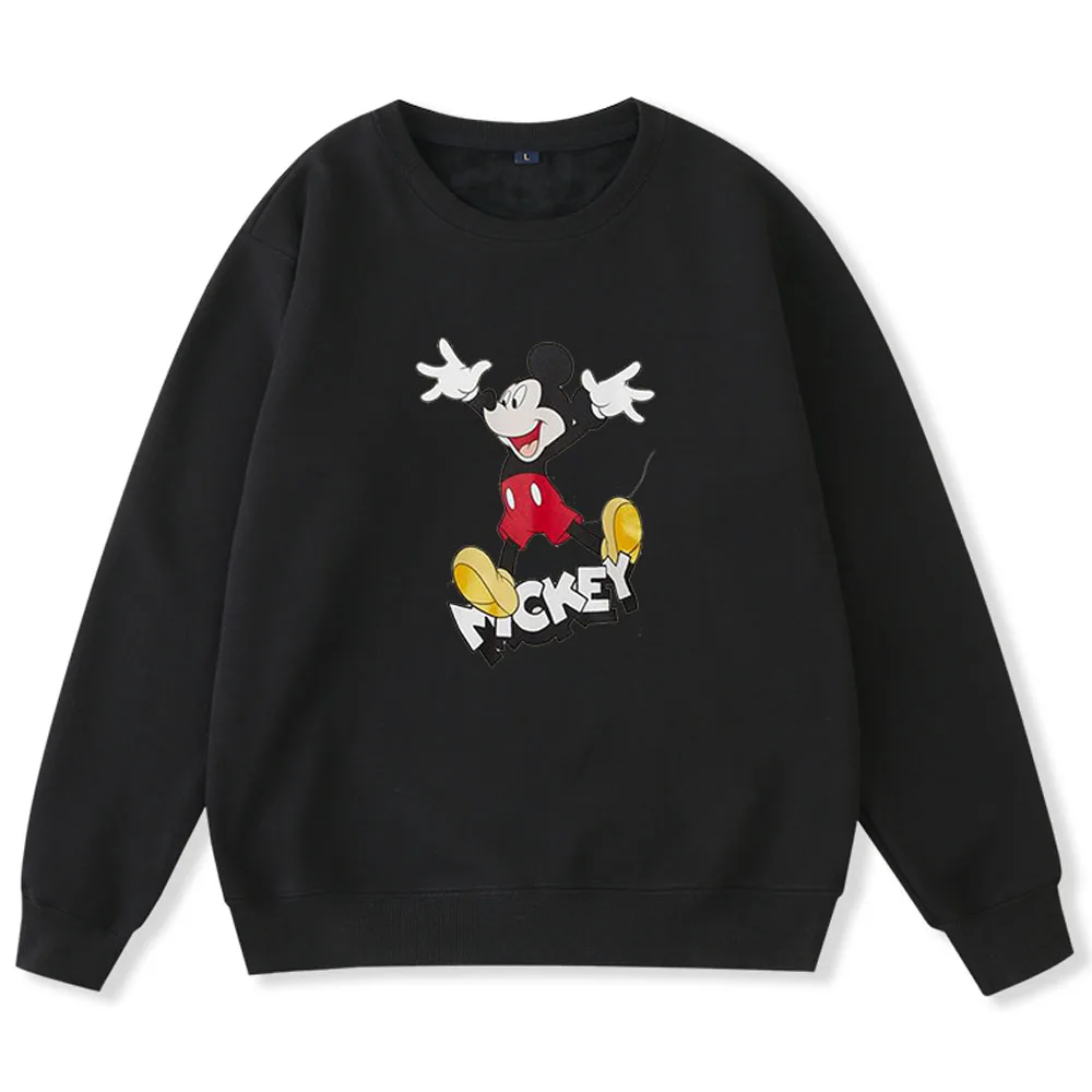 

Disney Fashion Mickey Mouse Letter Cartoon Print O-Neck Harajuku Unisex Women Couples Sweatshirt Long Sleeve Top 8 Colors Female
