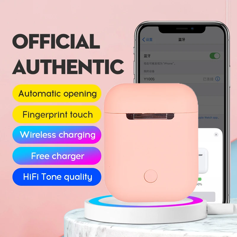 S12 tws Оригинал Y100S матовые bluetooth наушники 5 0 Touch Pop up беспроводная гарнитура Спорт