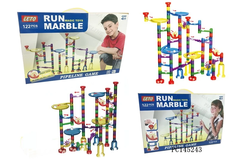 

122 Pcs Marble Run Toy Marble Game STEM Learning Toy, Educational Construction Building Blocks Toy, Marble Set Gift for Kids