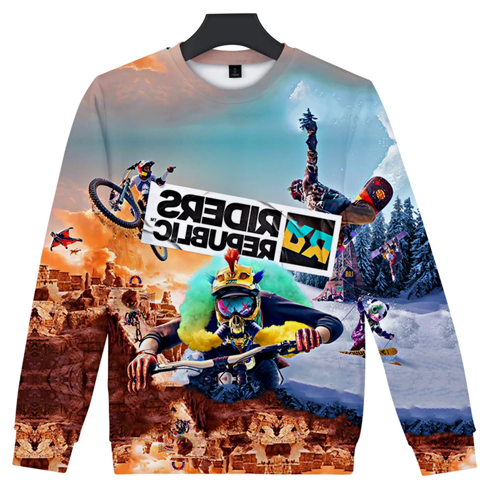 

Riders Republic 3D Print Hip Pop Sweatshirt Harajuku Cute Outwear High Quality Pullover Round Collar Autumn Winter Warm Clothes