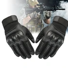 Перчатки военные тактические, боевые митенки с пальцами, в стиле милитари, для пейнтбола, стрельбы, страйкбола, из искусственной кожи, для сенсорных экранов, с резиновой защитой