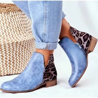 women ankle boots short winter shoes suede pu leather zipper low heels ladies pointed toe plus size 2020 fashion ladies shoe