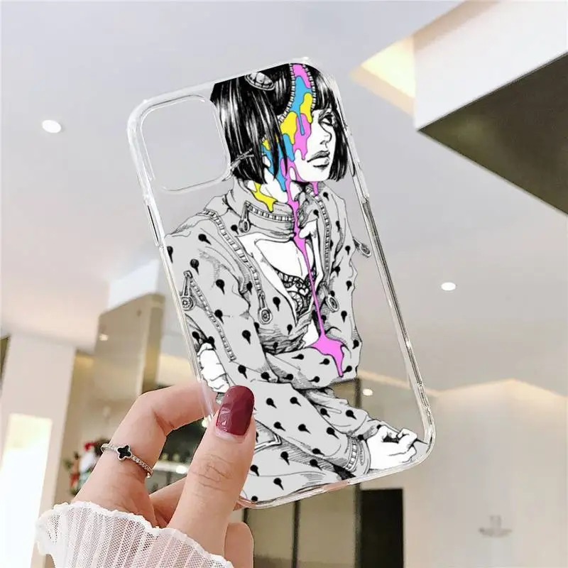 

Jojo Anime Bizarre Adventure Phone Case Transparent for iPhone 6 7 8 11 12 s mini pro X XS XR MAX Plus SE cover funda
