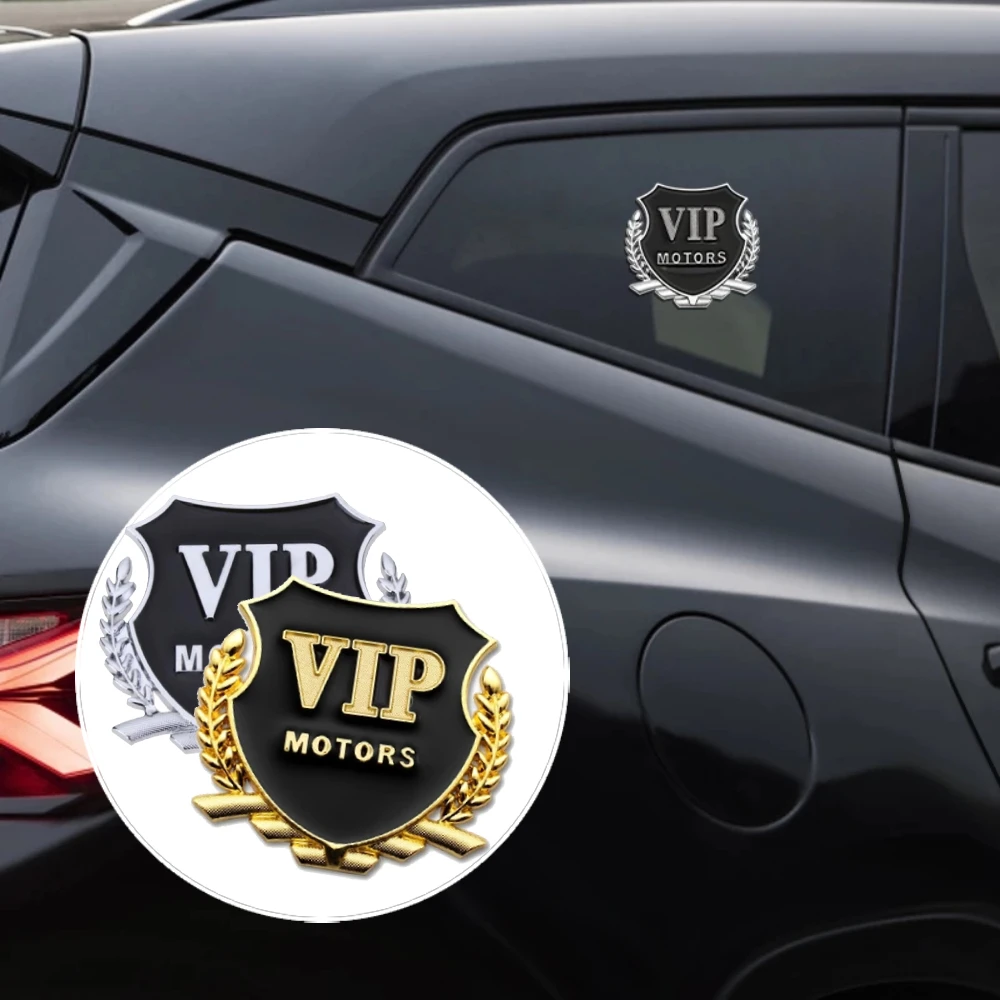 

2Pcs Car VIP MOTORS Crown Emblem Decal Wheat Ear Metal Sticker For Audi BMW Mercedes Benz Honda VW TOYOTA SEAT Mitsubishi Suzuki