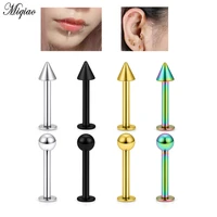 miqiao 8pcs european and american body piercing jewelry stainless steel lip stud earrings