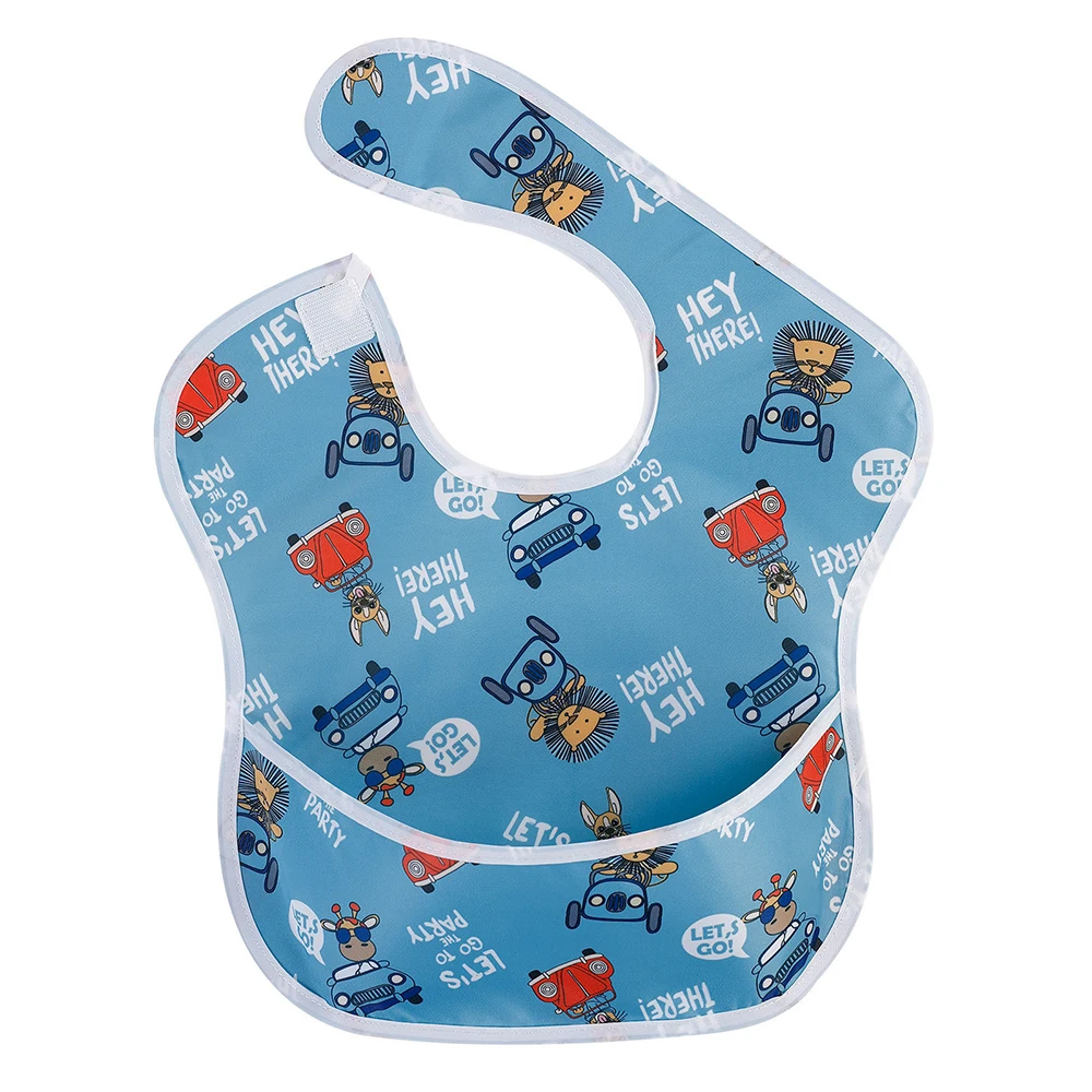 Cartoon Waterproof Silicone Baby Bib Light Weight AnimalComfortable Easy Wipe Clean Feeding Bibs Infant Bib Easy Wash And Clean