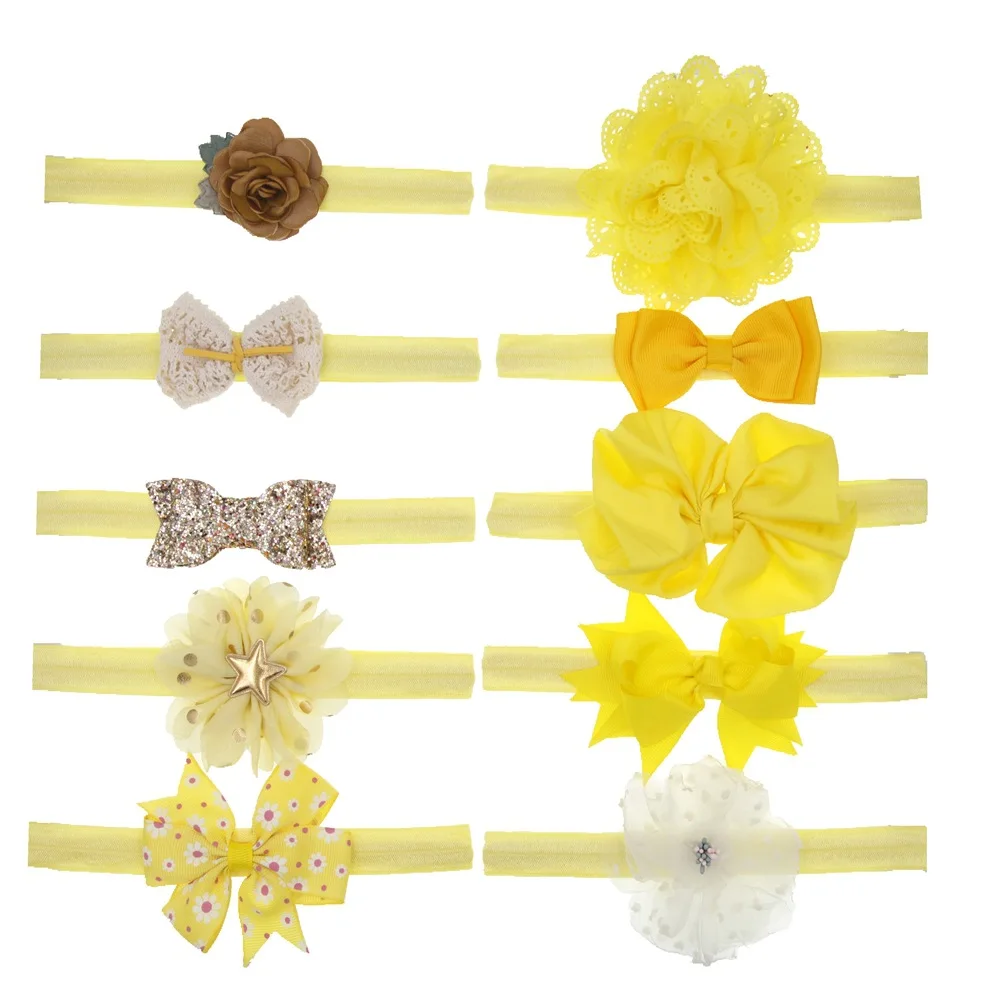 10 шт./лот голову для новорожденных повязка на набор аксессуаров эластичная