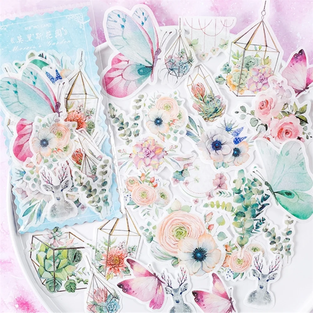 60 шт цветок золочение наклейки из бумаги васи милые канцелярские принадлежности