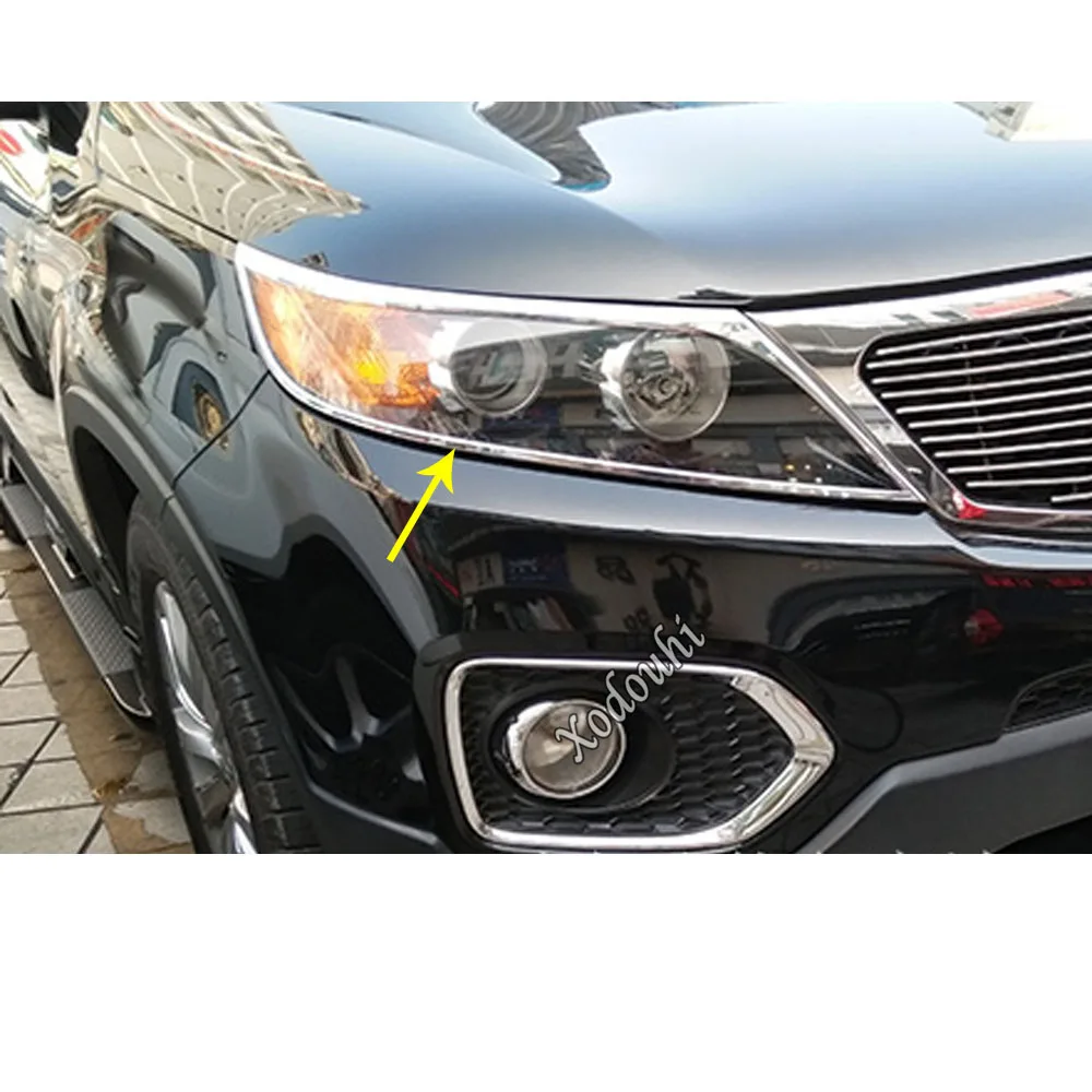 Передняя фара для автомобиля Kia Sorento L 2009 2010 2011 2012 детектор рамы ABS хромированная