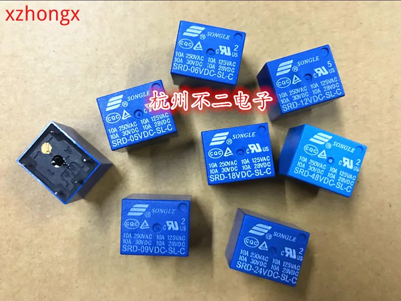 SRD-12VDC-SL-A 5VDC V 6V 9V 24VDC 48VDC 10A 4 пироги normalmente abierto