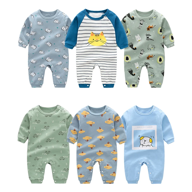 

Andy Papa Newborn Rompers Toddler Baby Boy Girls Sleepwear Robes Infant 100% Cotton Cute Cat Printed Bodysuits One-Pieces Outfit