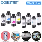 8x500 мл светодиодные УФ-чернила для Epson 1390 1400 R280 R290 R330 L800 L805 L1800 XP600 TX800 УФ-принтер (K C M Y WH + 2 УФ-очистки)
