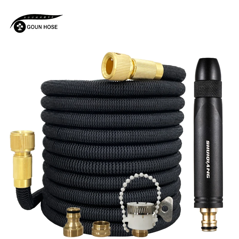 

Garden Hose Alloy Nozzle Gun Expandable Magic Flexible Garden Water Hose Car Wash Hose High Pressure 16FT-150FT Garden Hose Reel