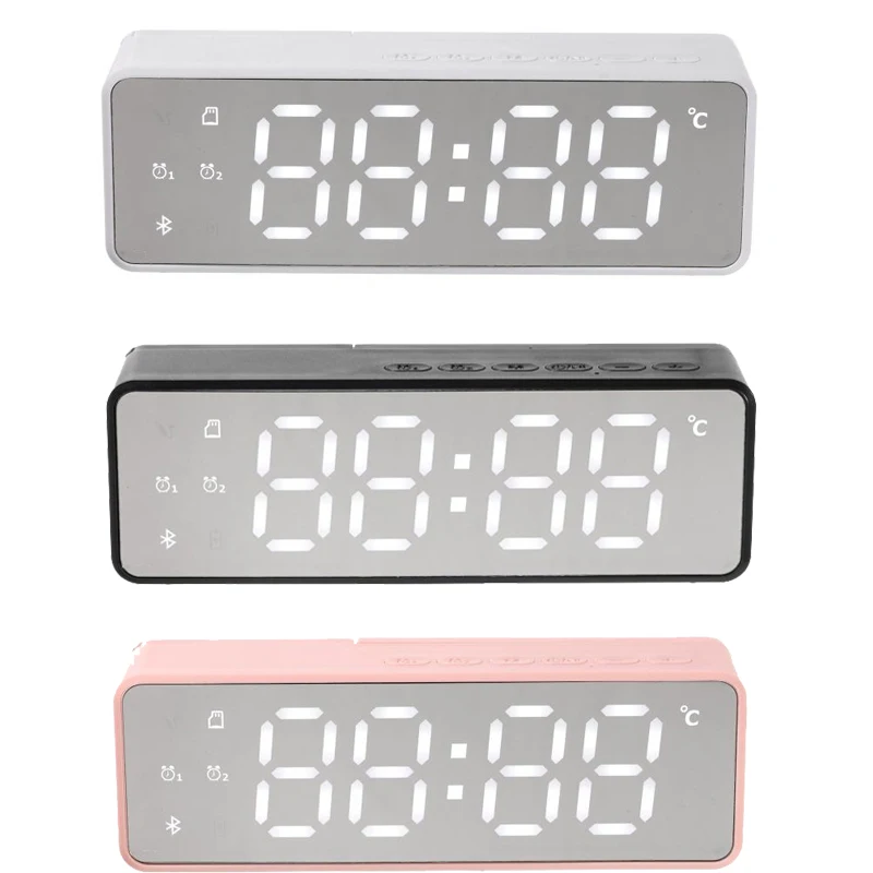 Беспроводная Bluetooth колонка FM-радио звуковая Настольный будильник сабвуфер
