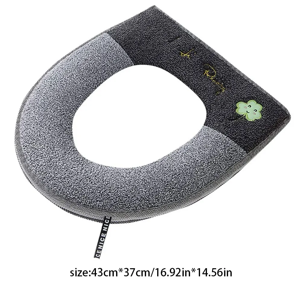 

Universal Warm Soft Thick Cushion Washable Toilet Seat Cover Household Bathroom Winter Waterproof WC Mat Seat Toilet Accessories