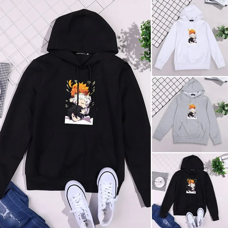 

2020 New Hot style Fashion Hoodie The Promised Neverland Anime Sweatshirt Pullover Casual Long Sleeve Top