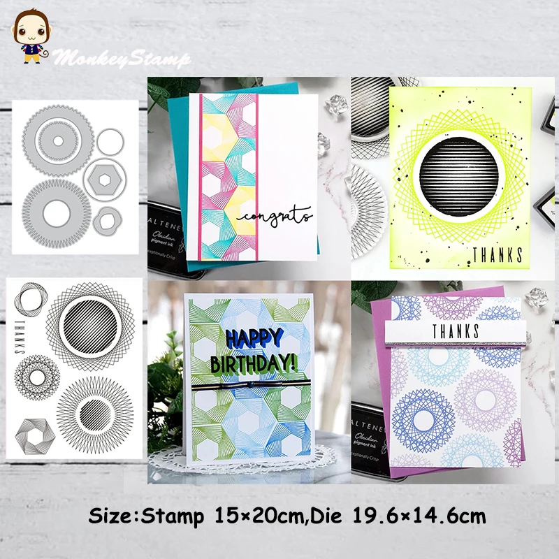 Обезьяна Геометрическая Шестерня металлические режущие штампы и трафарет для