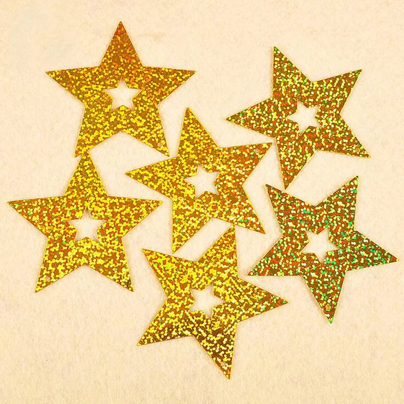 100 шт. блестящие звезды картонные карты шары подвеска на ленте свадебные для
