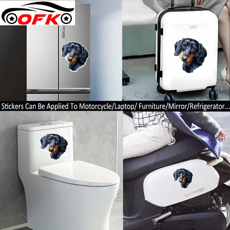 

New Various Sizes Self-adhesive Decal Dachshund Dog Car Sticker Waterproof Auto Decors on Bumper Rear Window