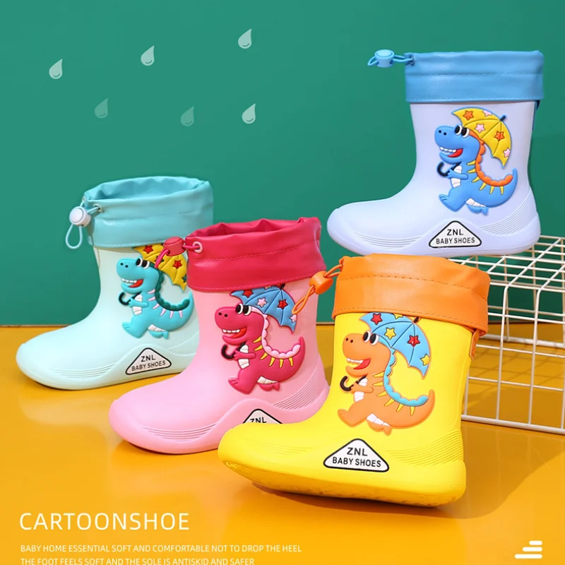 Kids Rain Boots Dinosaur Water Shoes Water Shoes for Baby Girl Waterproof Children's Shoes  Rubber Boots Kids Boy Cartoon