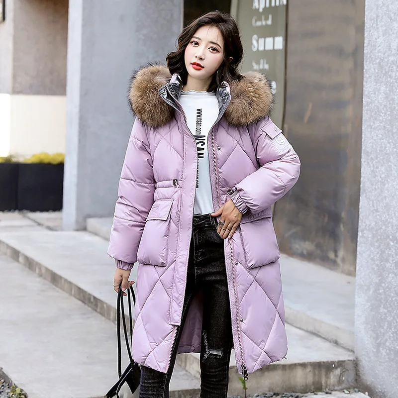 

Winter 2021 Korean Version of The New Down Padded Jacket Women's Loose Mid-length Large Fur Collar Padded Padded Jacket