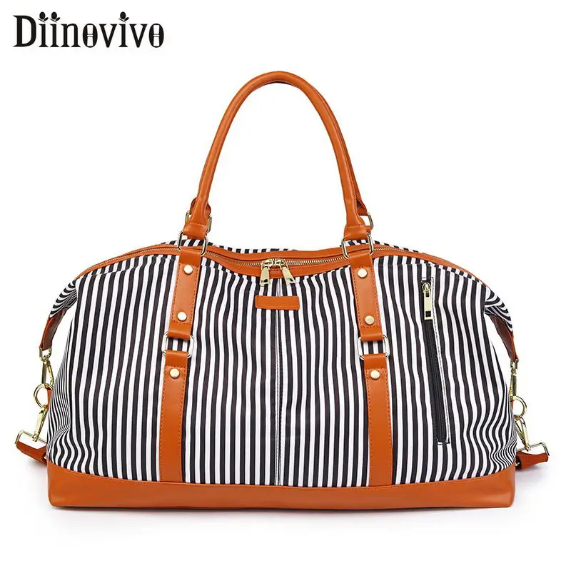 

Женская сумка для путешествий DIINOVIVO WHDV1383, Большая Дорожная сумка на плечо в полоску, из ткани Оксфорд