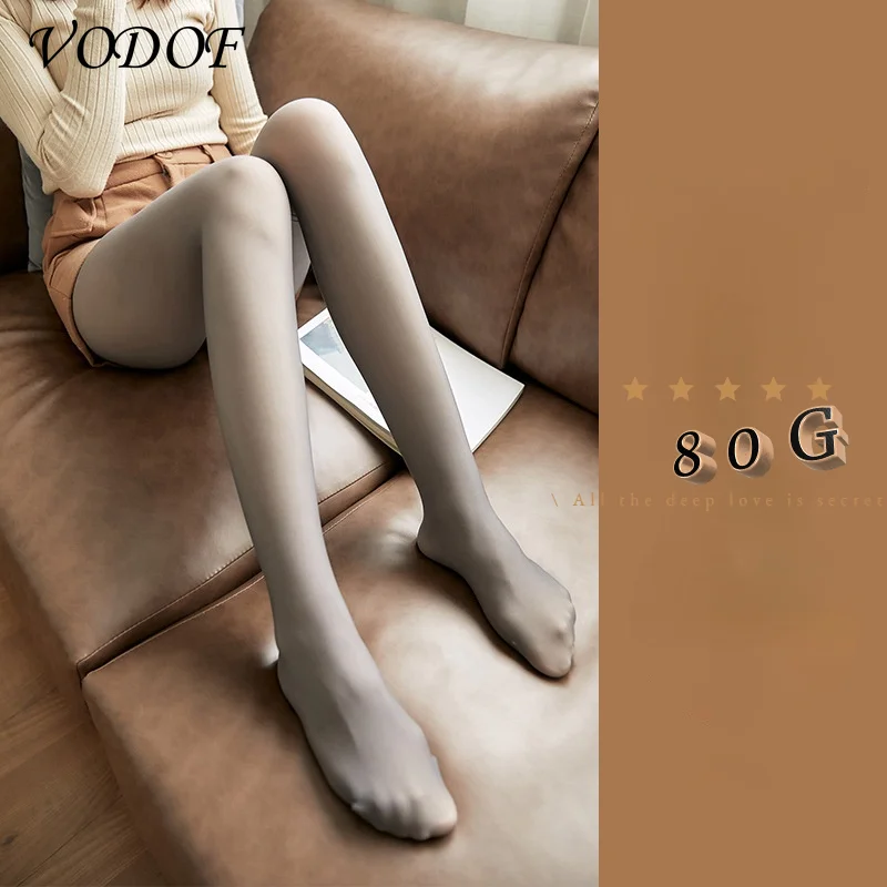 VODOF Women Warm Winter Leggings High Waist Slim Leggings for Women Skin-transparent and Velvet Leggings Winter 2021 New