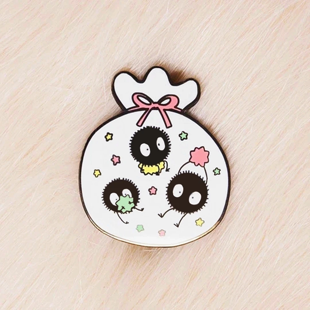 Милый Susuwatari Soot Sprite жесткая эмалированная булавка Классический Аниме фильм