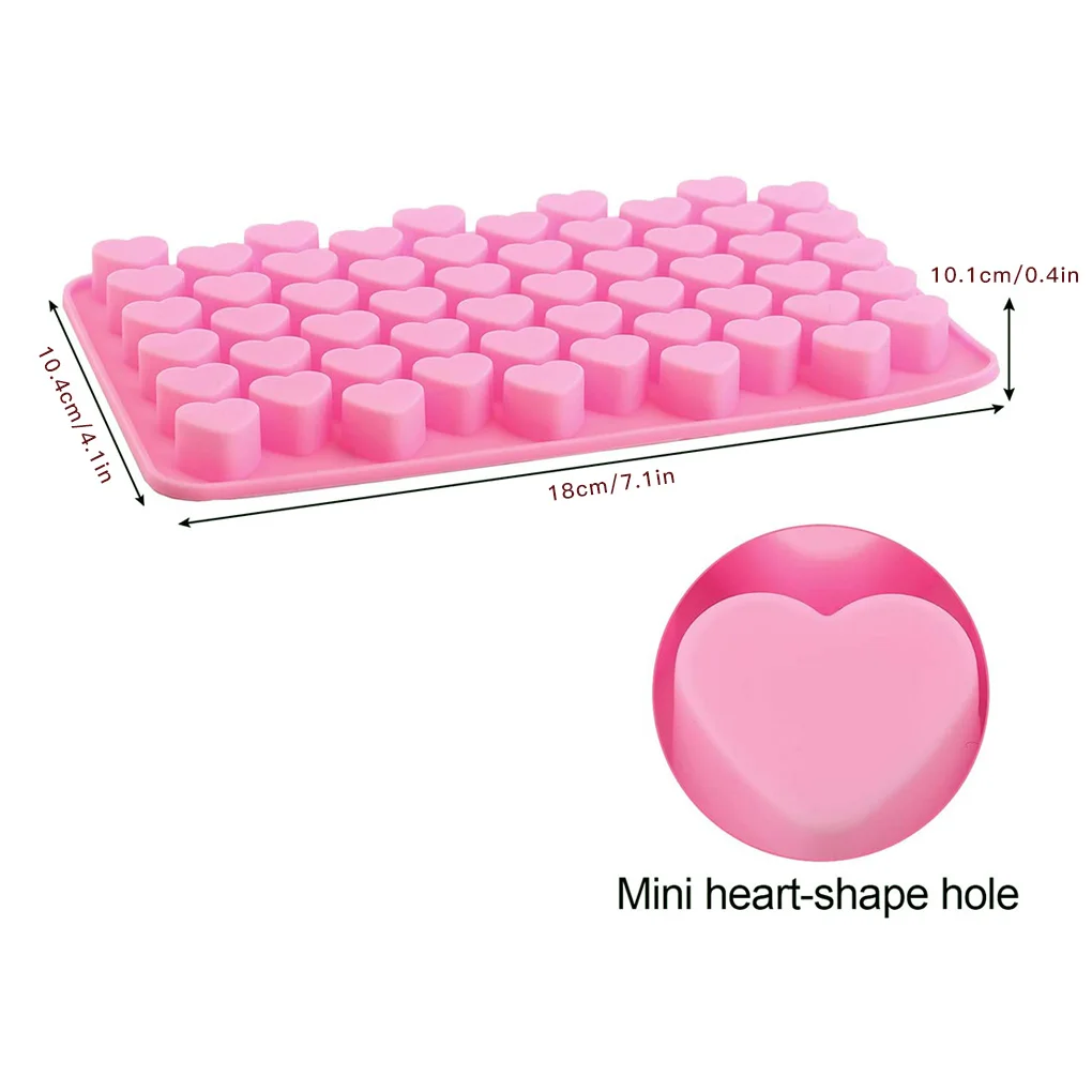 

55 Holes Mini Heart Silicone Cake Mold Chocolate Fondant Jelly Cookie Muffin Ice Mould Flexible Moulds Cupcake Bake Tools