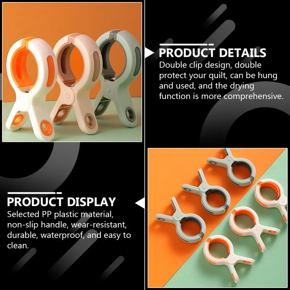 

6Pcs Colored Heavy-duty Clothespin with Spring Air-drying Clothespin