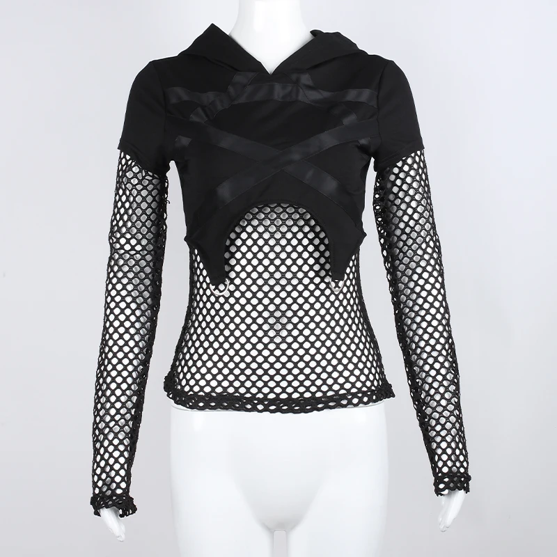 Slim Fit Повседневная Женская Черная Толстовка в мозаичном стиле Кофта с капюшоном