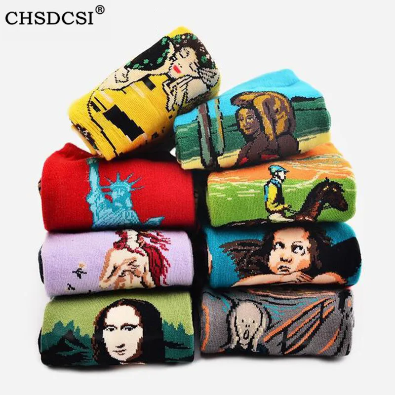 Носки CHSDCSI в стиле хип хоп с изображением животных дизайнерские хлопковые носки