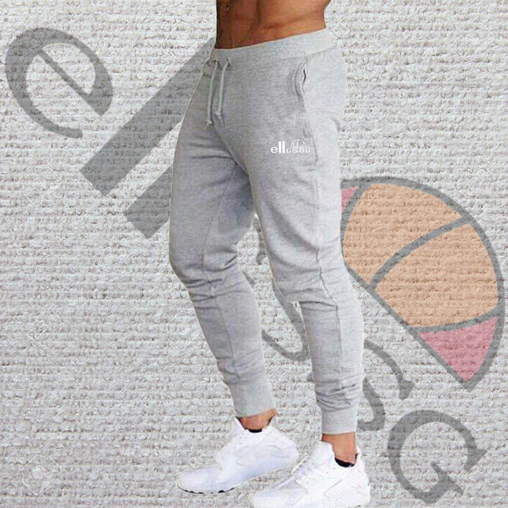 

Spring and autumn new men's sports and leisure solid color printing men's and women's jogging pants sports pants fitness pants