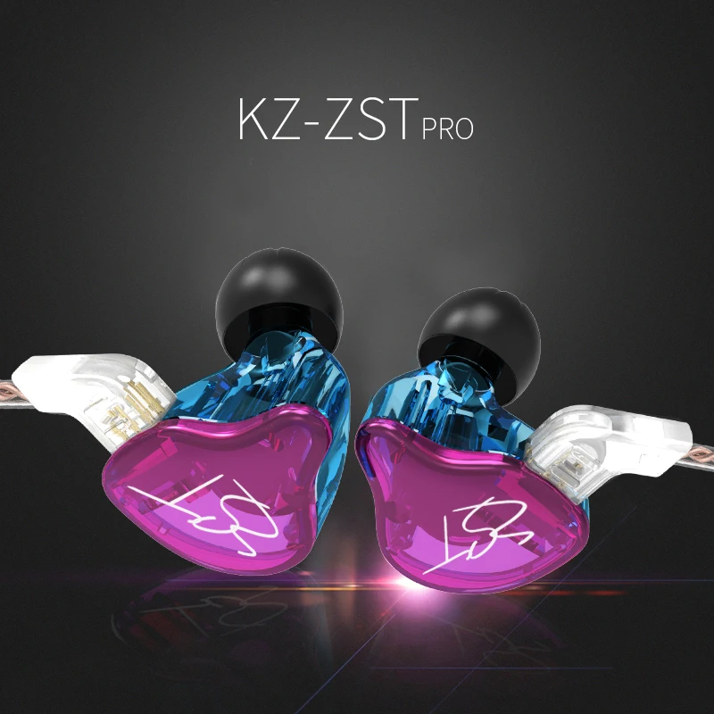 

KZ ZST 1BA 1DD In Ear Earphone Hybrid Headset HIFI Music Sports Earbuds Noise Cancelling