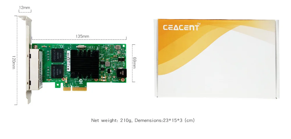 Ceacent AN8350-T4 для Intel I350-T4 четырехпортовый гигабитный сетевой серверный адаптер Чипсет PCIe 2,1X4