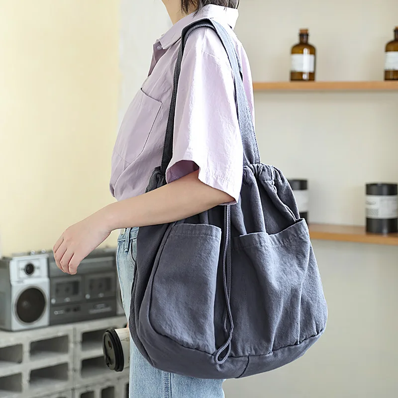 Большой размер хозяйственная сумка модная Вельветовая Холщовая Сумка Простой