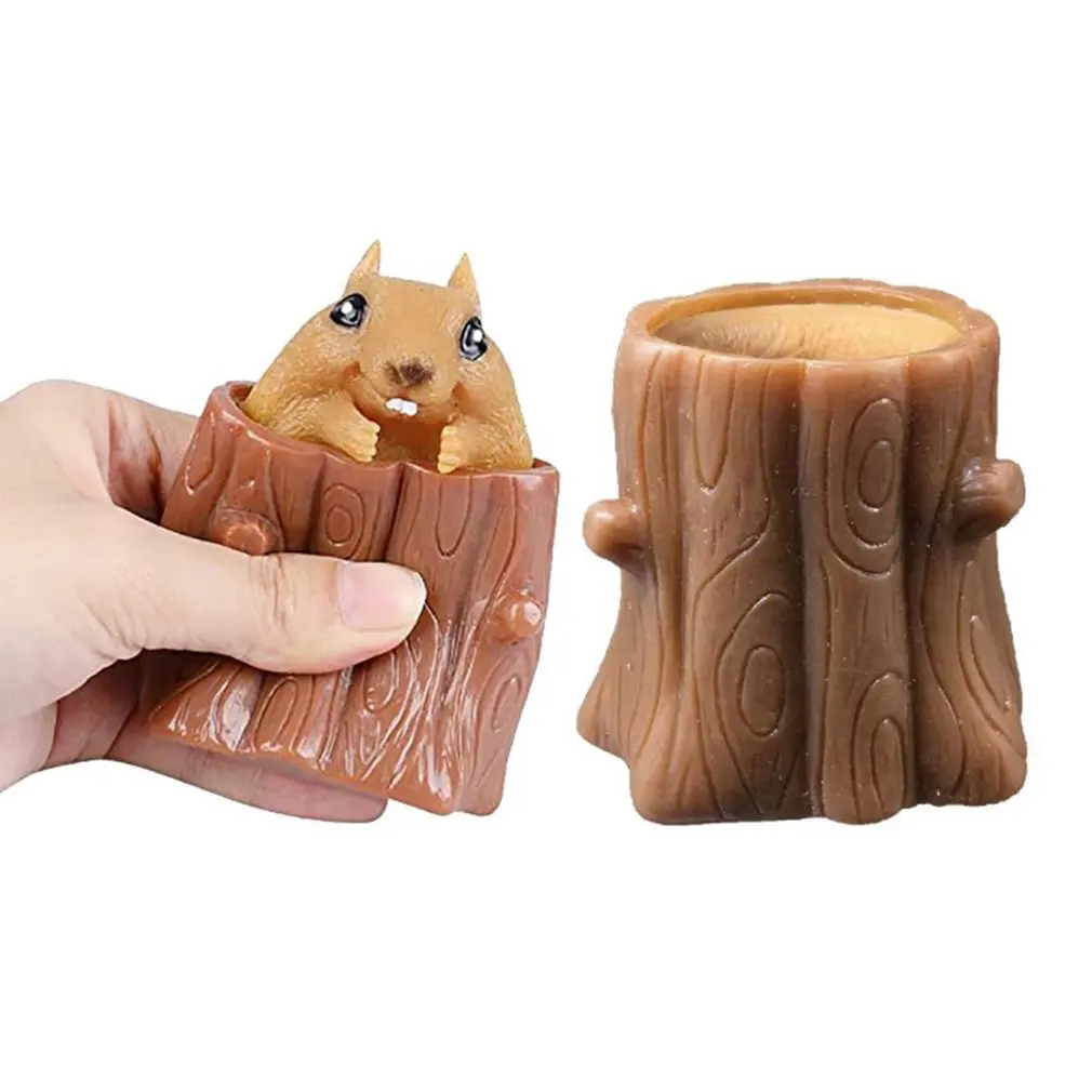 

Fidget Toys Squirrel Squeeze Children's Toys Evil Decompression Toy Tree Stump Oak TPR Children Adults Stress Relief Funny Toys