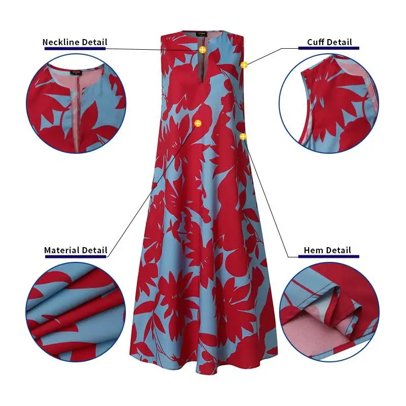 Винтажное цветочное печатное платье 2021 VONDA женские праздничные длинные платья