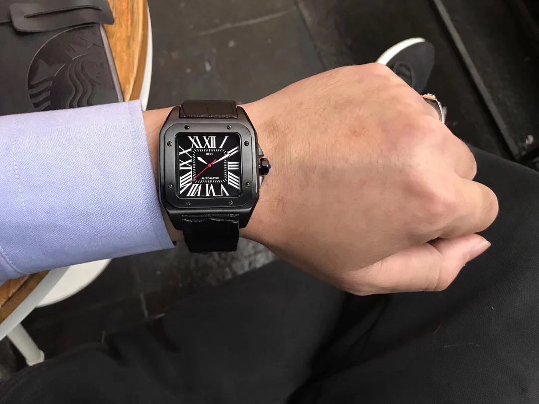 

Luxury brand 1:1 CTR New Men's Automatic Mechanical Watch All Black Design High-end AAA Quality Stainless Steel Watch clock gift