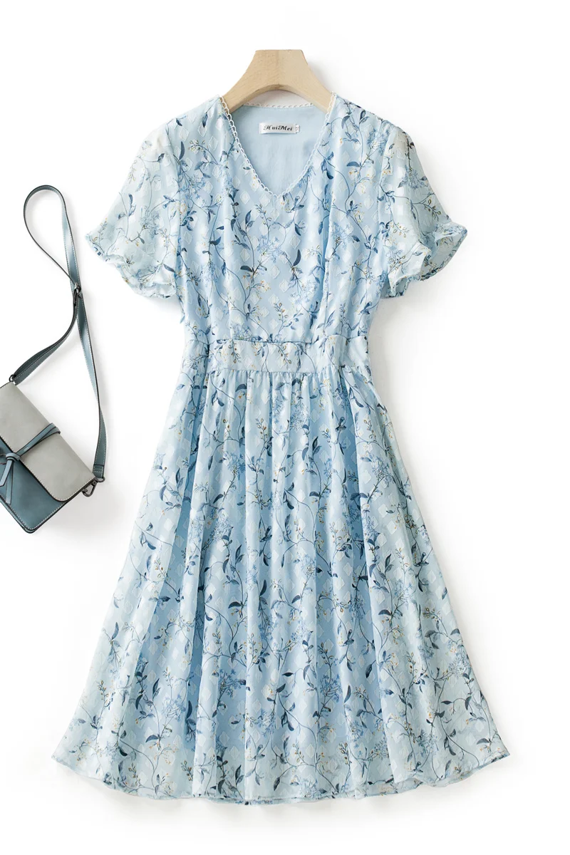 

French Floral Dress Lady Summer Fairy Super Fairy Sweet and Gentle Girl Skirt New Fashion in 2021