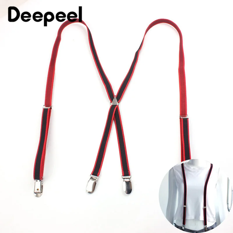 Deepeel 1 шт. 1.5X108cm полиэстер Эластичная лента ремешок унисекс 4 зажим X Тип подтяжки