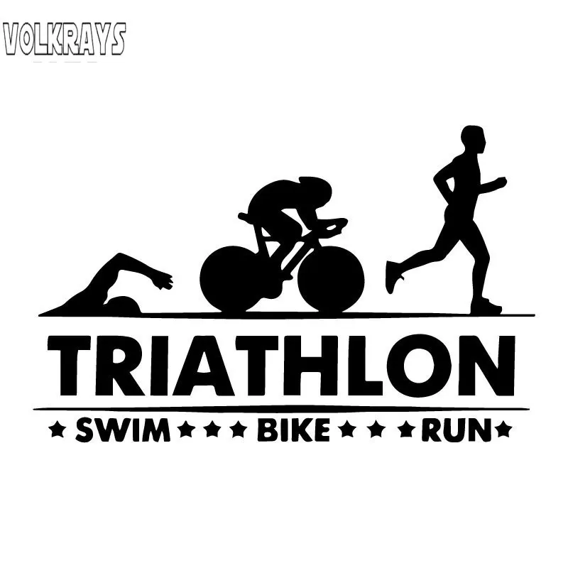 

Модная Автомобильная наклейка Volkrays для триатлона, плавания, велосипеда, бега, спортсменов, спортивные аксессуары, светоотражающая Водонепр...